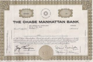 The Chase Manhattan Bank. . . . . . .  1964 Stock Certificate photo