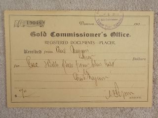 Antique 1906 Gold Commissioner ' S Office Registered Documents Yukon Terr Canada photo