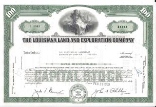 The Louisiana Land And Exploration Company. . .  1969 Stock Certificate photo