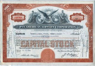 1943 Pan American Airways Corporation Stock Certificate Airline Older Style photo