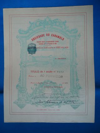 Portugal Share Sociedade Do Caramulo 2 EmiÇÃo 1000 Escudos 1932 Look Scans photo