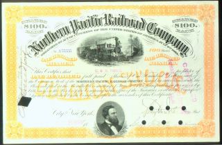 Fancy Number Of Five 5 ' S (a55555) Northern Pacific Railroad Certificate 1896 photo