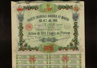 Africa / France Agricole & Miniere Scam Dd 1938 Paris photo