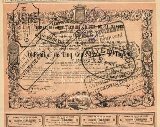France Vendee Railway Stock Certificate 1863 photo