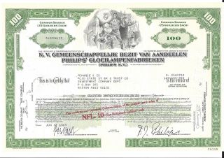 Philips N.  V (netherlands). . . . . . . .  1969 Stock Certificate photo