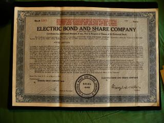 Electric Bond And Share Company 3205 Stock Certificate 1947 photo