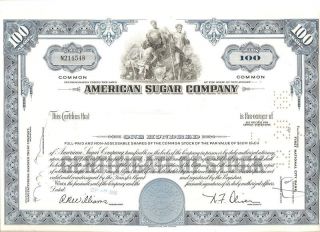 American Sugar Co Stock Certificate,  100 Shares photo