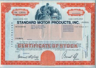 Standard Motor Products,  Inc.  Stock Certificate York photo