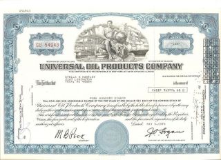 Universal Oil Products Co Stock Cert,  108 Shares,  1975 photo