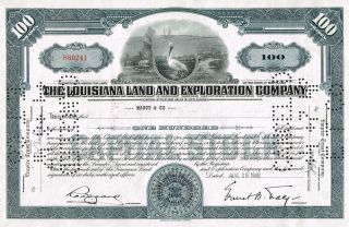 Usa Louisiana Land & Exploration Company Stock Certificate Rare photo