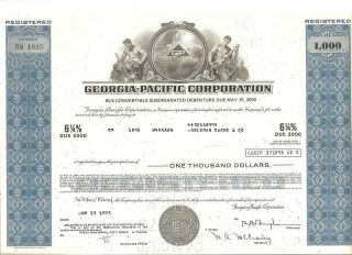 Georgia - Pacific Debenture Bond Certificate From 1975 photo