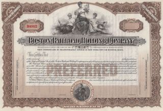 Boston Railroad Holding Company. . . . .  Early 1900 ' S Unissued Stock Certificate photo