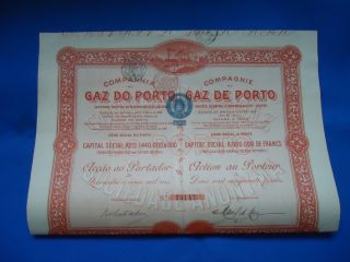 Portugal Oporto Porto Gaz Share 45000 Reis 1908 Look Scans photo