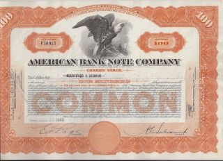 American Bank Note Company. . . .  1945 Stock Certificate photo