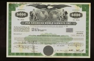 Pan Am American World Airways Usd 5,  000 Bond 1970s photo