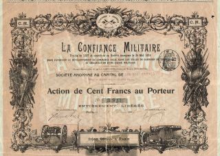 France Military Arms Company Stock Certificate 1907 With Coupons photo