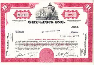 Broker Owned Stock Certificate - - Goldman,  Sachs & Co. photo