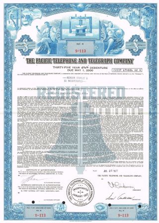 Usa The Pacific Telephone & Telegraph Stock Certificate photo