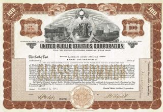 Usa United Public Utilities Corporation Stock Certificate Jersey photo