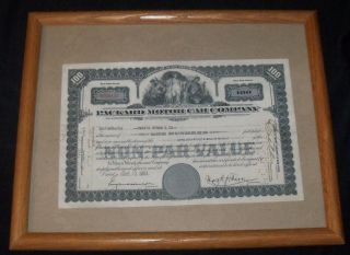 Vtg 1951 Packard Motor Car Company Stock Certificate Framed 1950s Automobile photo