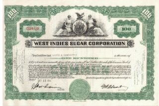 West Indies Sugar Corporation Stock Certificate Cc26720 photo
