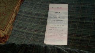 $500.  00 County Of Cambria,  Ebensburg,  Pa.  1890 Bond With Coupons photo