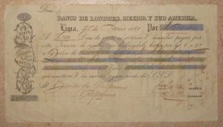 Mexico Banco De Londres,  Mexico Y Sud America Certificate $500 Issued 1881 photo