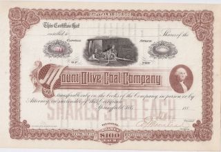 Mount Olive Coal Company (illinois). . . . .  1880 ' S Unissued Stock Certificate photo