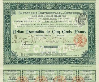 France The Cosmydor Soap Company Stock Certificate 1898 photo