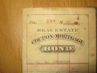 1919 Real Estate Coupon Mortgage Bond N.  J.  Craig Mortgage Loans Mansfield Mo photo