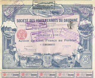 France Dauphin Railway Company Stock Certificate 1906 photo