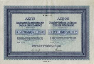 Austria General Land Credit Company Of Austria 1926 W/coupons photo