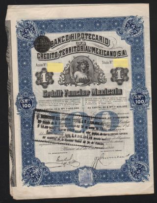 Banco Hypotecarion De Credito Territoral Mexicano 1914 photo