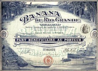Nicaragua Bond 1913 Banana Rio Grande Company Uncancelled Top Deco Coup photo