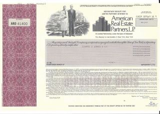 American Real Estate Partners L.  P. . . . . .  1989 Certificate photo