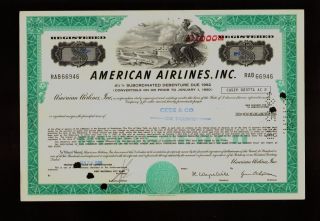 Aa : American Airlines Usd 1,  000 Old Bond Certificate Dd 1980 photo