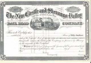 The Castle And Shenango Valley Railroad Company. . .  Unissued Stock Certificate photo