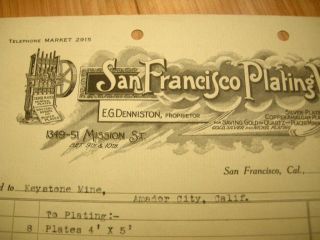1915 San Francisco Plating Mining Bill Stamp Mill Graphic Keystone Mine photo