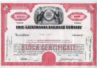 Erie Lackawanna Railroad Company Stock Certificate, photo