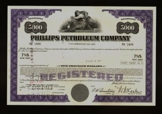 Oil : Phillips Petroleum Company (now Conocophillips) Usd 5,  000 Old Bond photo
