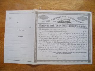 Hanover & York Railroad Company Bond photo