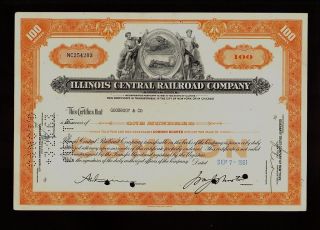 Illinois Central Railroad Company Chicago Iisued To Goodbody & Co 1961 photo