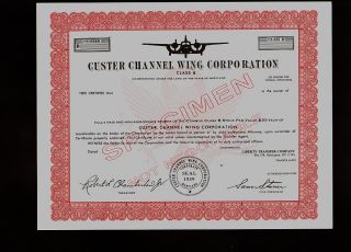Custer Channel Wing Corporation Aircraft Aviation Rare Specimen photo