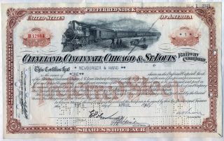 Big Four Cleveland Cincinnati Chicago & St.  Louis Railroad Stock Certificate photo