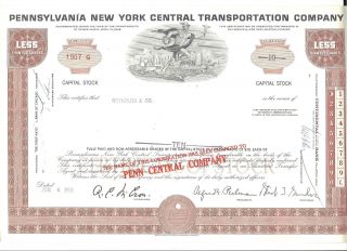 1968 (6/4) Stock Certificate Pennsylvania York Central Transportation Co. photo