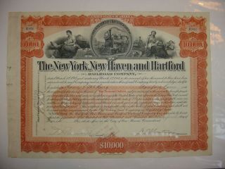 York Haven & Hartford Railroad Company Bond Stock Certificate Orange photo