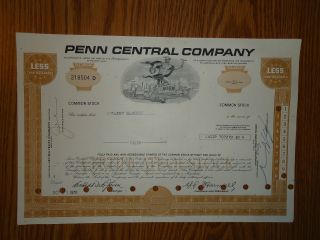 Penn Central Railroad Stock Certificate 10 Shares Credit Suisse photo