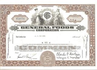 General Foods Corporation Stock Certificate photo
