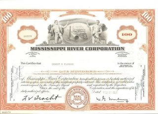 Mississippi River Corporation Stock Certificate,  1966 photo