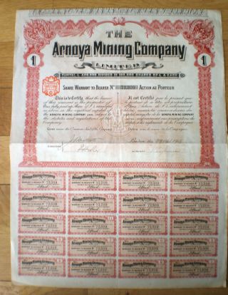Bond Spain Arnoya Mining Company 4 £ United Kingdom 1907 Worldwide photo
